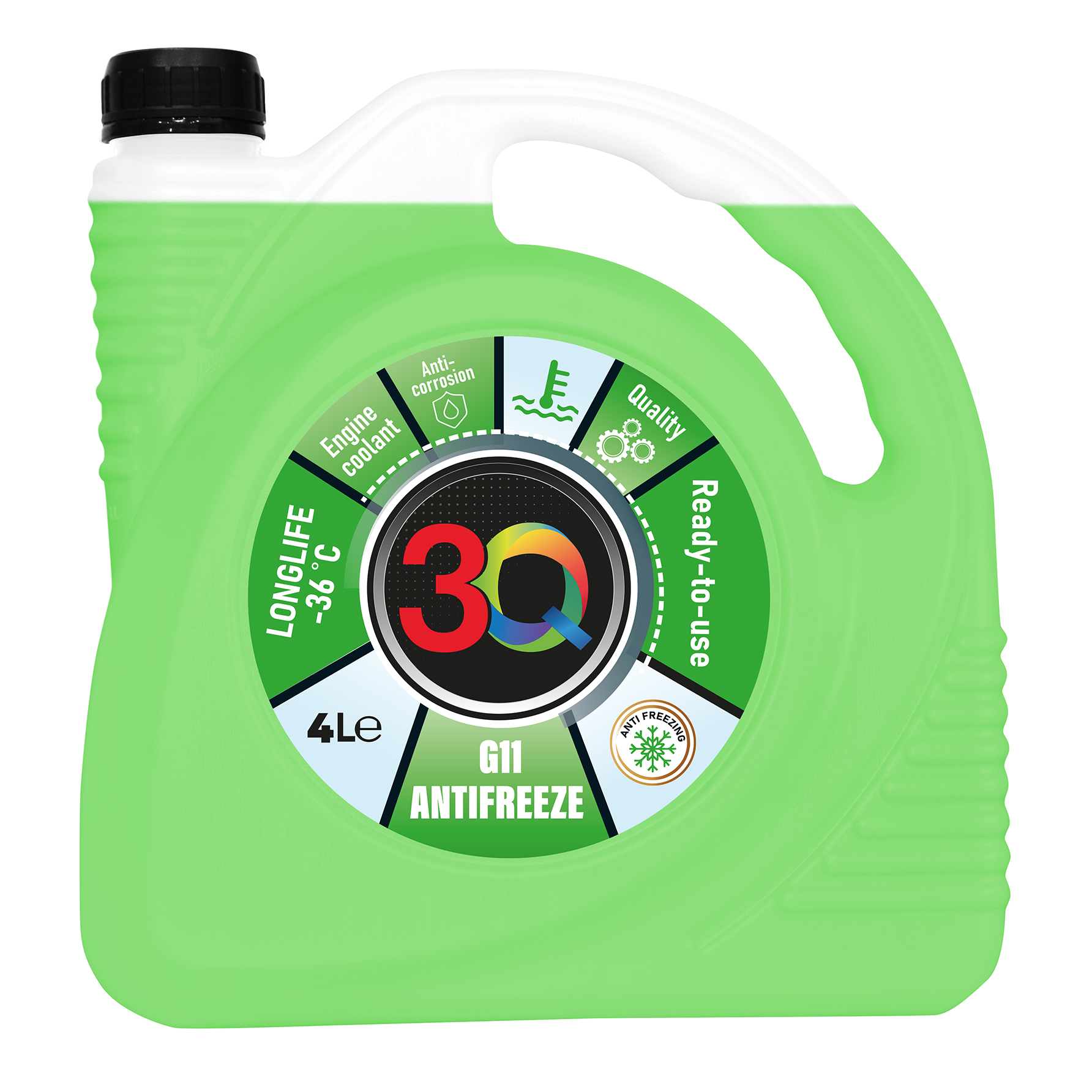3Q Antifreeze -36C Zaļš 4L